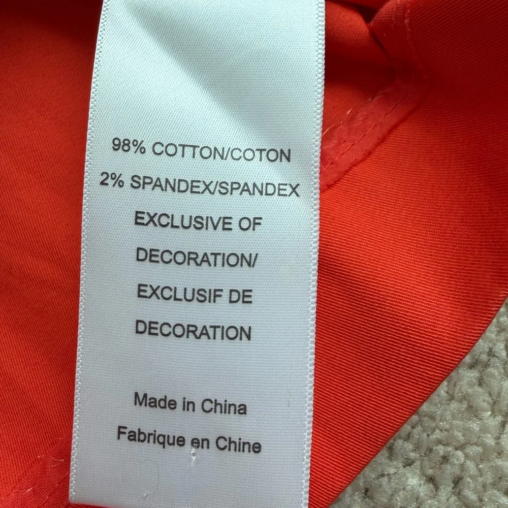 Tory‎ Burch Curtis Women's Orange Button Up Cropped Utility Jacket Coat Size 2